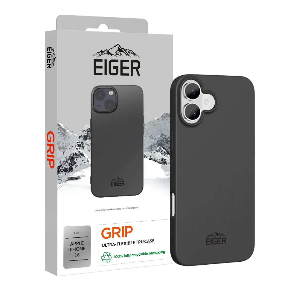 Frosted surface Eiger Grip Case for Apple iPhone 16 in Black