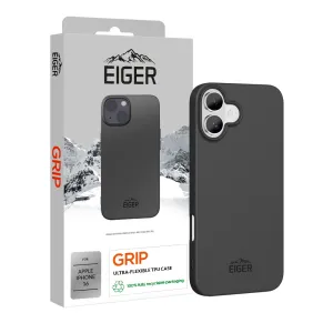 Frosted surface Eiger Grip Case for Apple iPhone 16 in Black