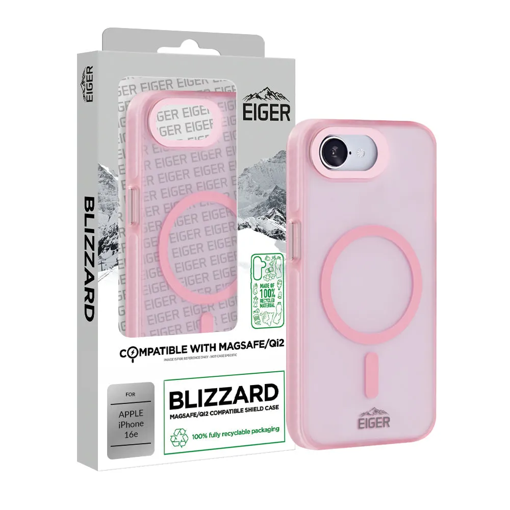 Matte Edge Minimal Detail Texture Eiger GRS Blizzard Magsafe Case for Apple iPhone 16e in Pink