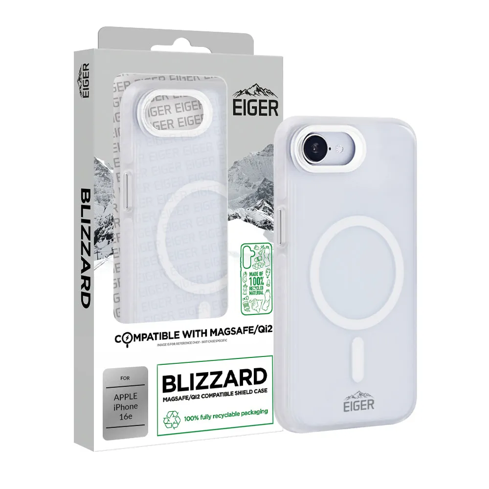 Simple Look Rugged Texture Design Eiger GRS Blizzard Magsafe Case for Apple iPhone 16e in White