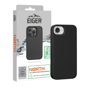 Wireless charging Smooth Feel Eiger GRS North Case for Apple iPhone 16e in Black
