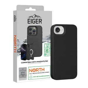 Eiger GRS North Magsafe Case for Apple iPhone 16e in Black Fashion Look Flexible Surface Texture