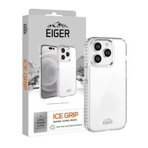 Durable Design Texture Eiger Ice Grip Case for Apple iPhone 15 Pro in Clear