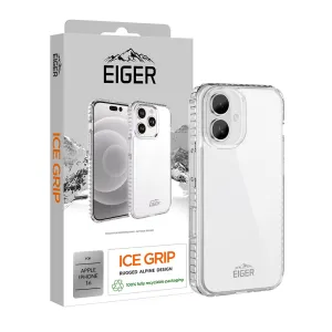Comfort Texture Polished Texture Design Eiger Ice Grip Case for Apple iPhone 16 in Clear