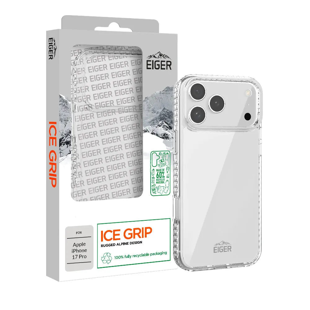 Eiger Ice Grip Case GRS for Apple iPhone 17 Pro in Clear Protective Form Texture