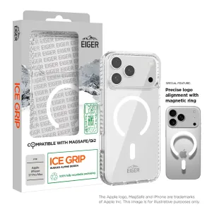 Eiger Ice Grip Magsafe Case GRS for Apple iPhone 17 Pro Max in Clear Rugged Surface Glossy Look