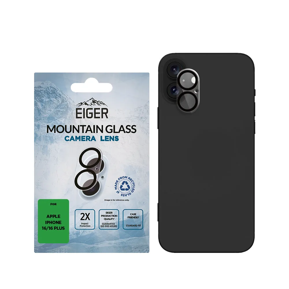 Eiger Mountain Glass LENS Protector for Apple iPhone 16/16 Plus Screen Durability Guard