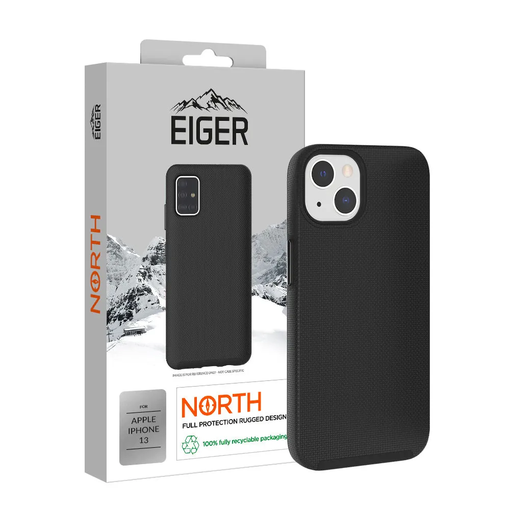 Eiger North Case for Apple iPhone 13 in Black Polished Texture Finish Versatile Accessory