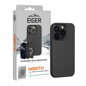 Eiger North Case Magsafe for Apple iPhone 15 Pro Max in Black Sleek Form Wireless Compatible