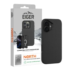 Eiger North Case Magsafe for Apple iPhone 16 Plus in Black Vibrant pattern