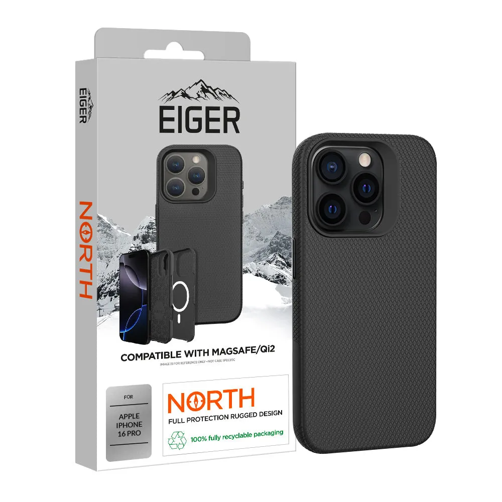 Simple Style Tactile Feel Eiger North Case Magsafe for Apple iPhone 16 Pro in Black