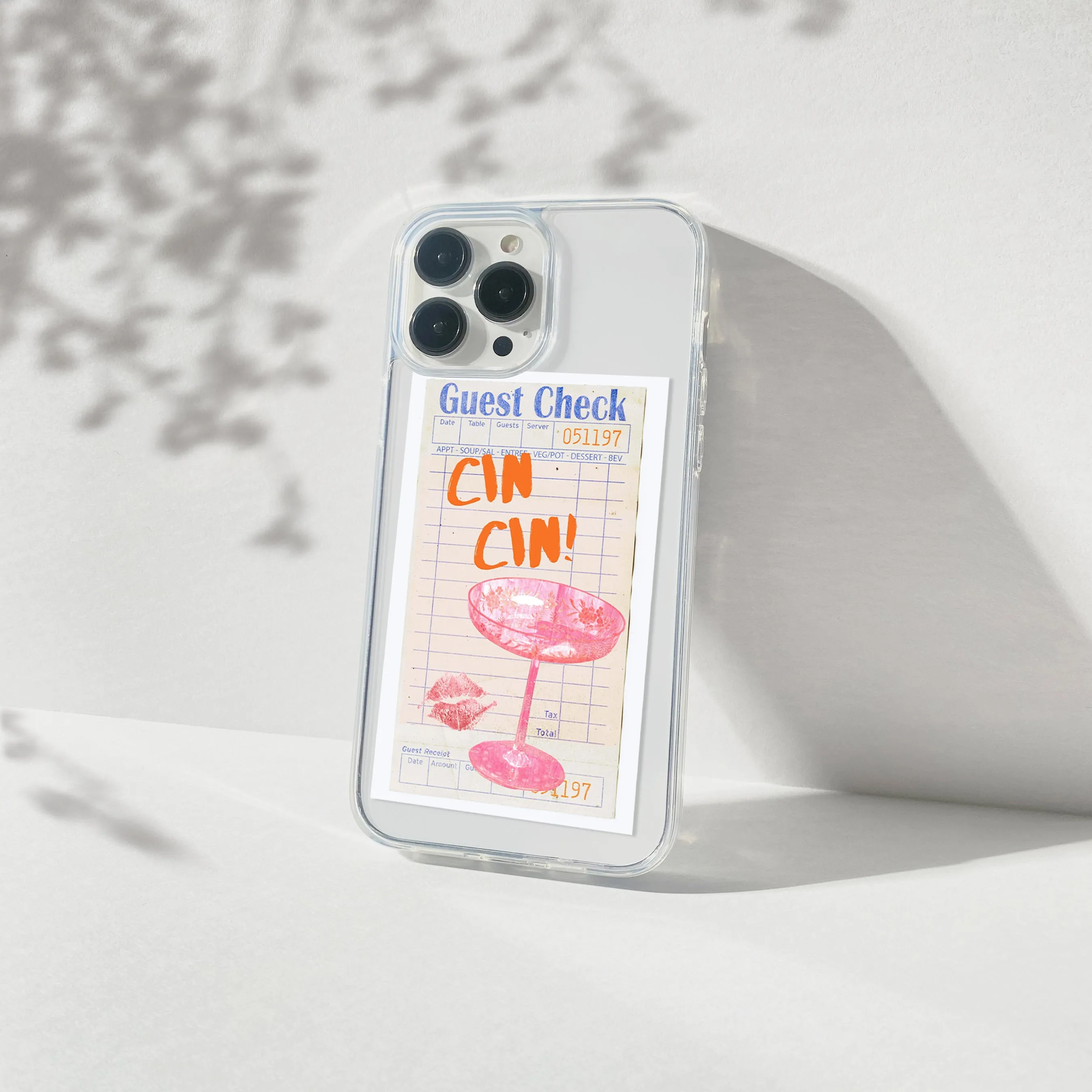 Drink Guest Check Silicone Clear Case Refined Protection