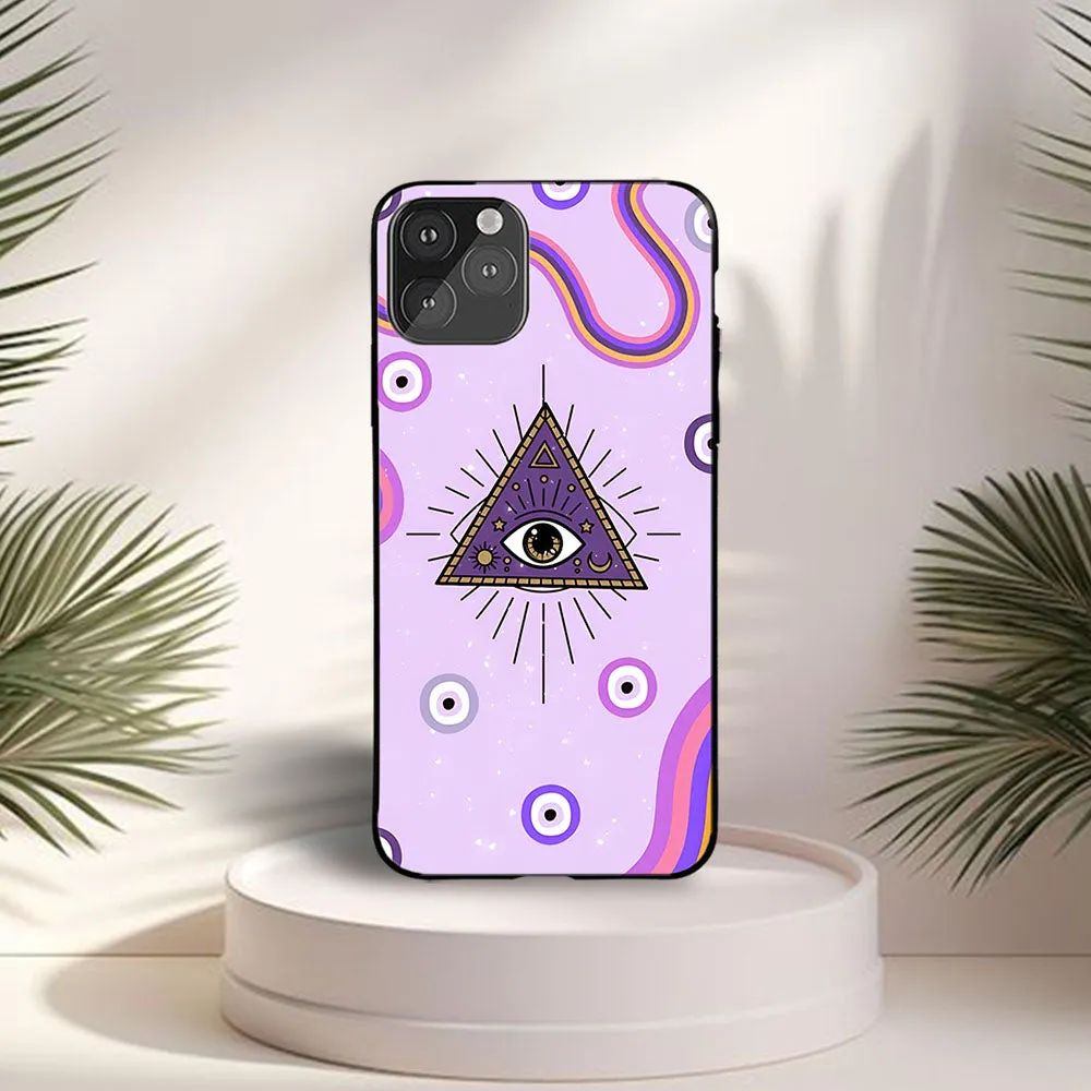 Creative Artwork Lilac Triangular Evil Eye Printed Phone case