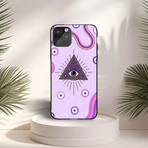 Creative Artwork Lilac Triangular Evil Eye Printed Phone case