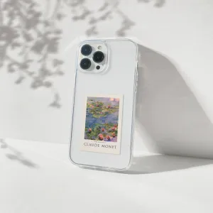 Luxury Style Premium Form Claude Monet Lilies Aesthetic Silicone Clear Case