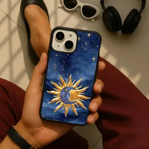 Polished Style Vibrant Artistic Sun and Stars Protective Phone case