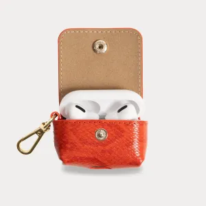 soft texture grip case Universal Fashion Case Avery AirPods Clip-On Pouch - Orange Snake/Gold