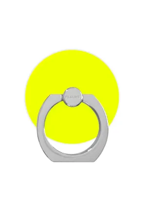 Neon Yellow Adhesive Phone Ring Stand Minimal Desk Holder Rotatable Comfort Ring
