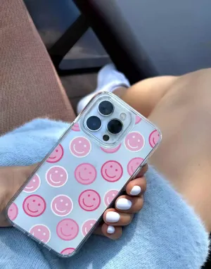 Soft Touching Modern Function Pink Smilies Aesthetic Silicone case