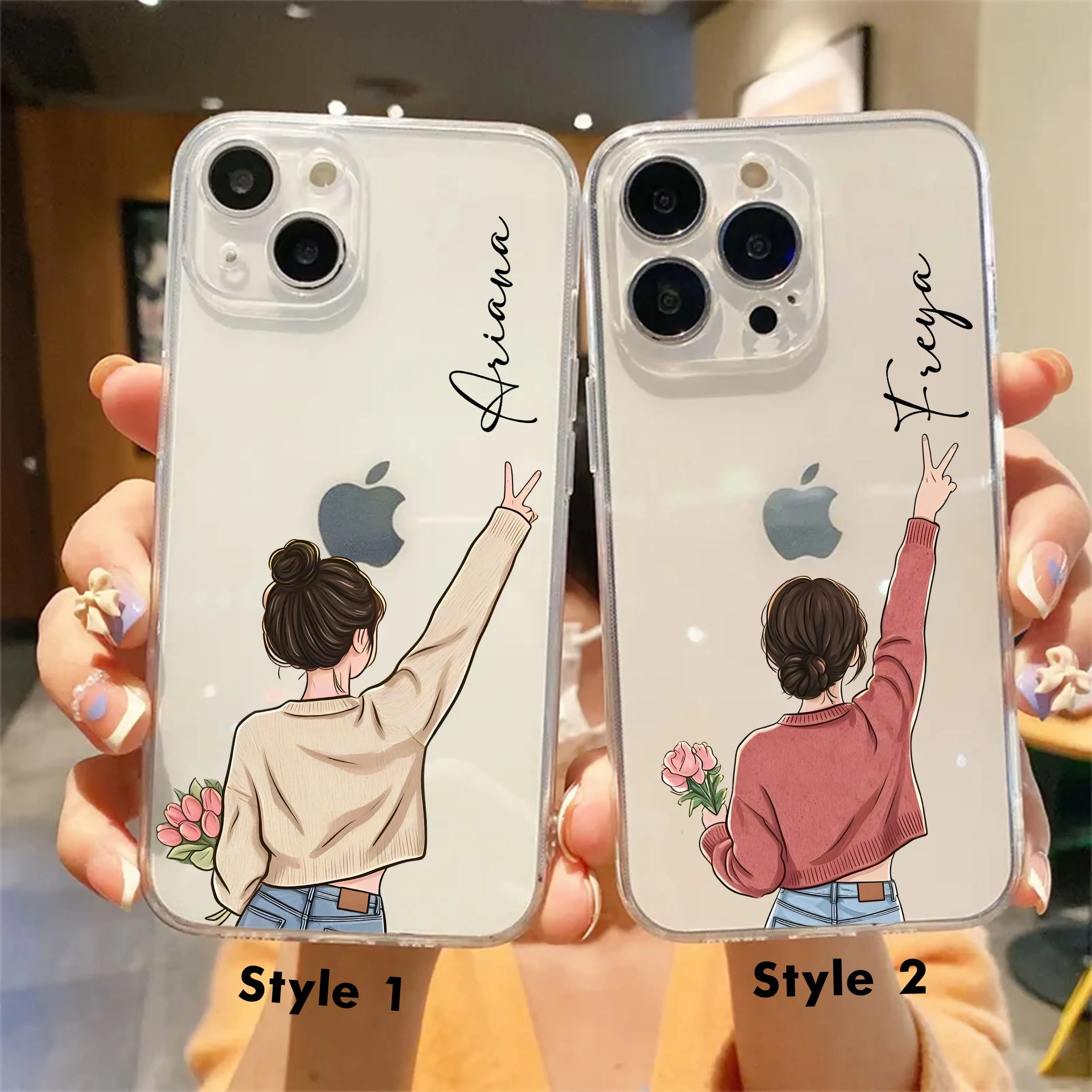 Flower Girl With Name Clear Phone Case Durable Pattern Comfort touch