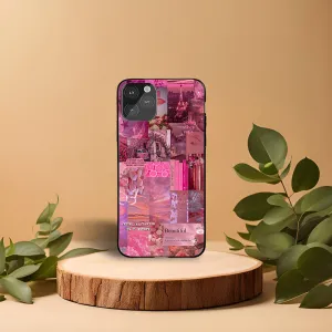 Fuchsia fantasy Printed Girly phone Case Clear Back Elegant Craft