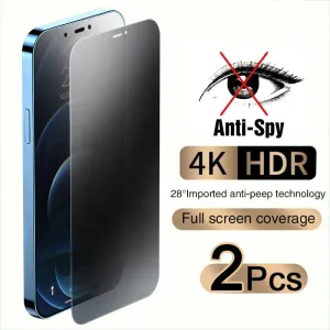 Full Cover Anti-Spy Screen Protector For iPhone Grip Control