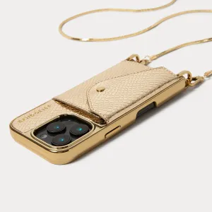 Gia Chrome Crossbody Phone Case - Chrome Gold/Gold Everyday Comfort Elegant Texture Layer