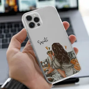 Sleek Build Stylish Color Girl Relax Transparent Silicone case