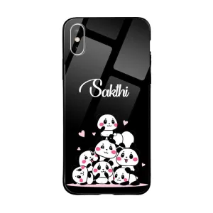 Glossy Protective Case With Black Pandas Name Waterproof Design Elegant Appearance
