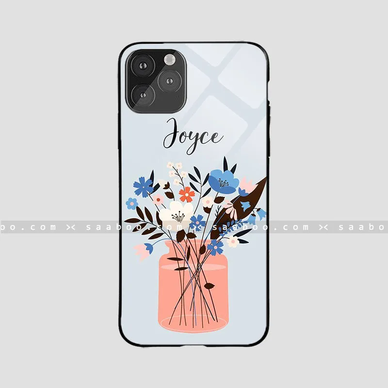 Glossy Protective Case With Joyful Flowers Lightweight Grip Scratch Block