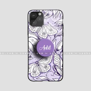 Glossy Protective Case With Lavender Butterfly Floral Classic Finish Strong material