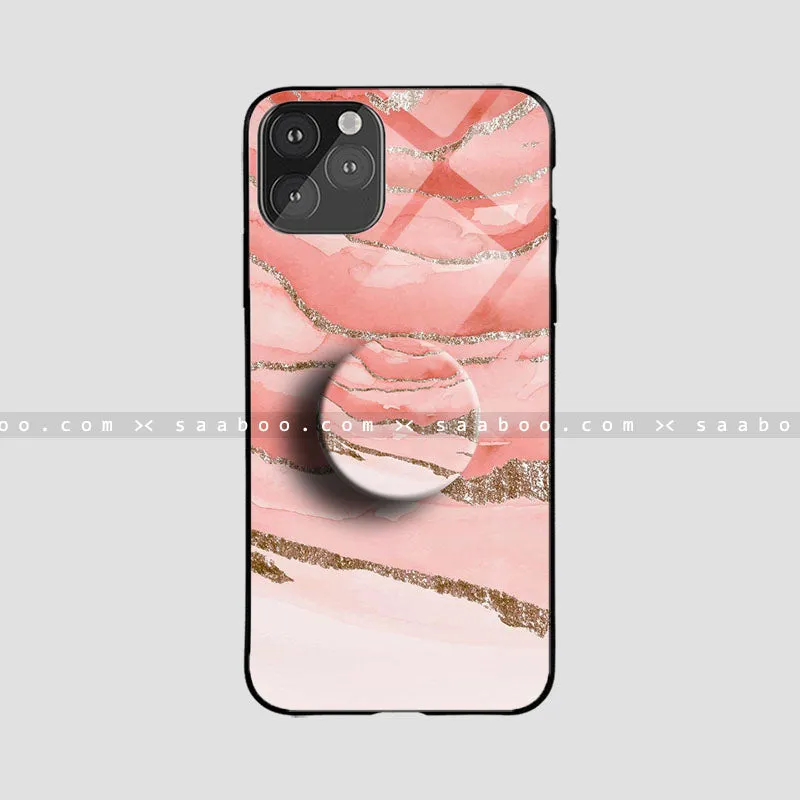 Glossy Protective Case With Orange Wave Functional Design Smooth Pattern