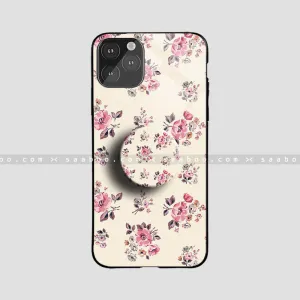 Hand Friendly Glossy Protective Case With Peach color Flower