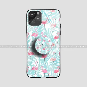 Luxury Accent Glossy Protective Case With Peach Flamingo