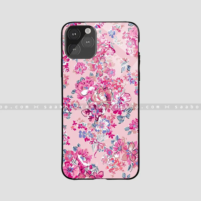 Glossy Protective Case With Pink Flower Unisex Design