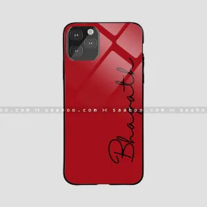 Glossy Protective Case With Red Color Name Slim Fitment