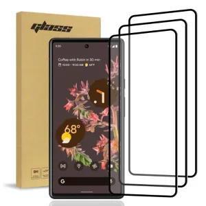 Google Pixel 6 Pro (3 Per Pack) 3D Full Glue Glass Screen Protector w/Hole Punch Screen Bumper