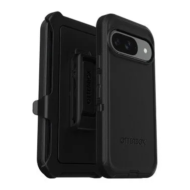 Google Pixel 9/9 Pro Otterbox Defender Series Case - Black Marble finish Matte Build
