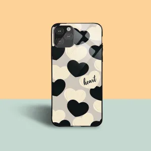 Refined Craftsmanship Black and White Heart Printed Protective Case