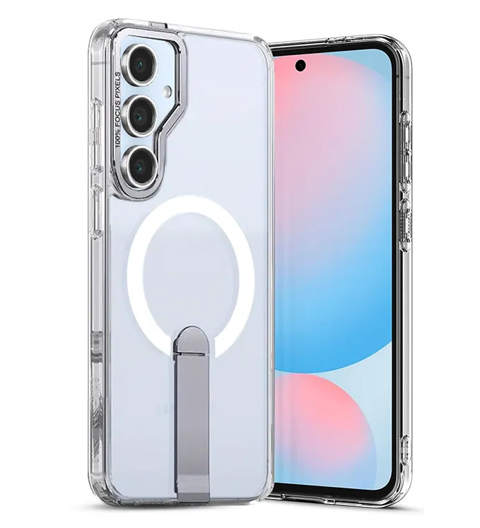 Samsung Galaxy S25 FE Back Cover Case | Mag X With Kick Stand - Clear Modern Design Comfort Texture Layer