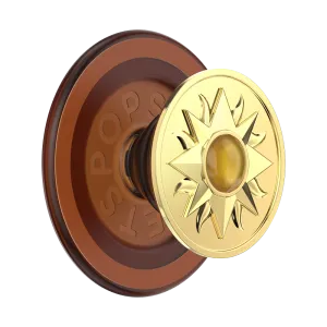 Enamel Sun Jewel Amber PopGrip for MagSafe Edge Grip Pop Socket Streaming Gadget