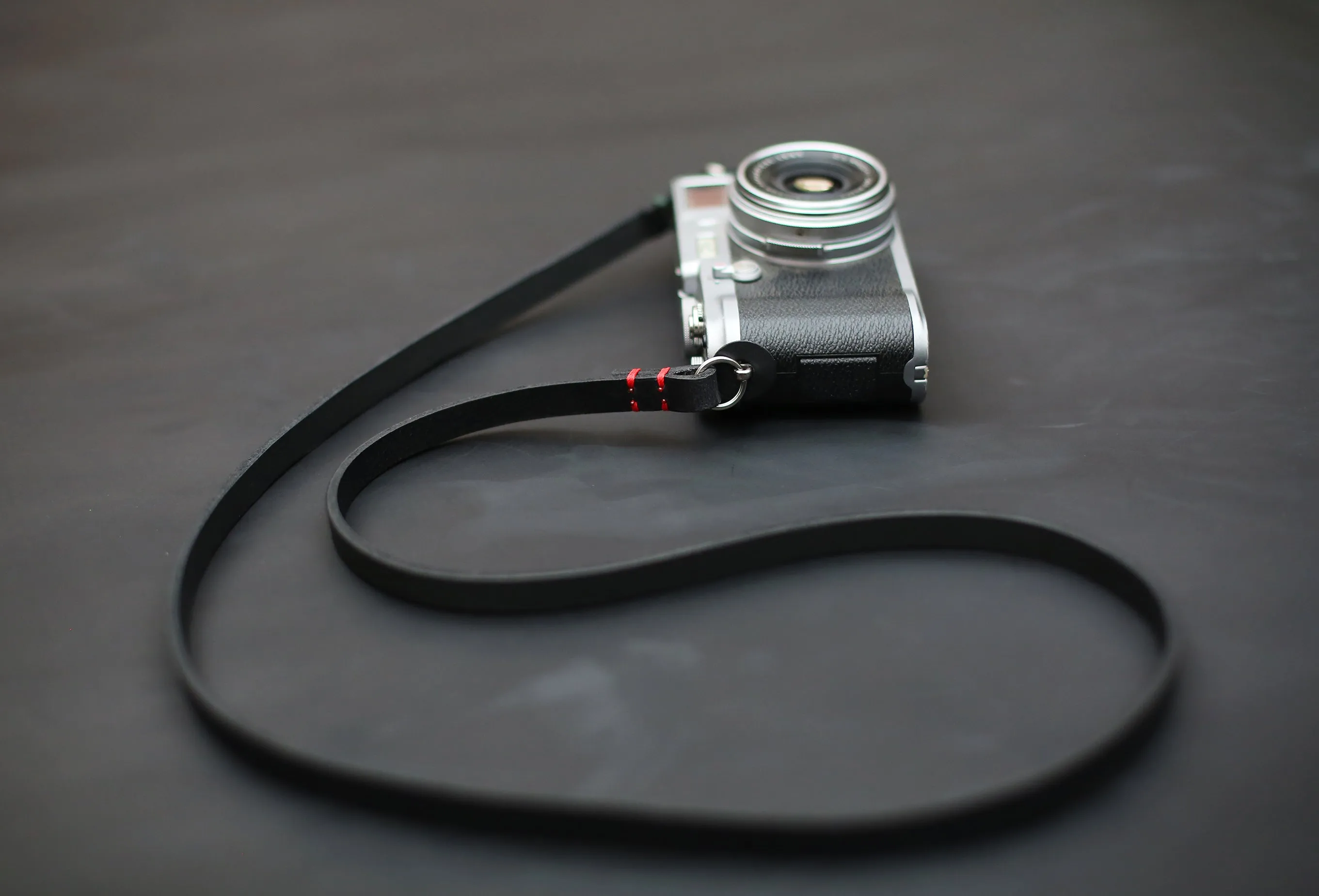 Handmade Black Leather Camera Strap ?C 10mm Wide Full-Grain Buffalo, Minimalist Design Trendy Accessory