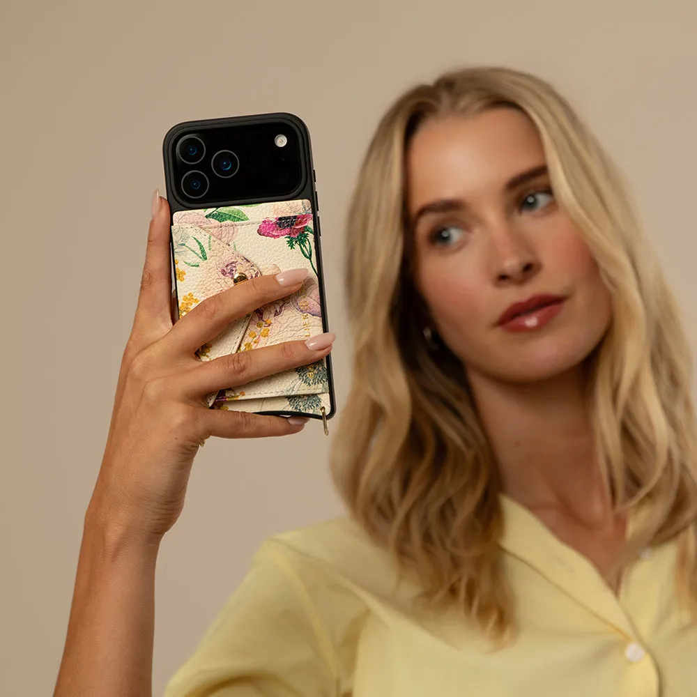 Lily Side Slot Leather Crossbody Bandolier - Ceci Ivory Floral/Gold Comfort Detail Premium Detail Finish