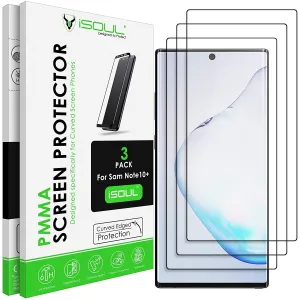 edge reinforced screen iSOUL Screen Protector for Samsung Galaxy Note 10 Plus 6.8" Pack of 3