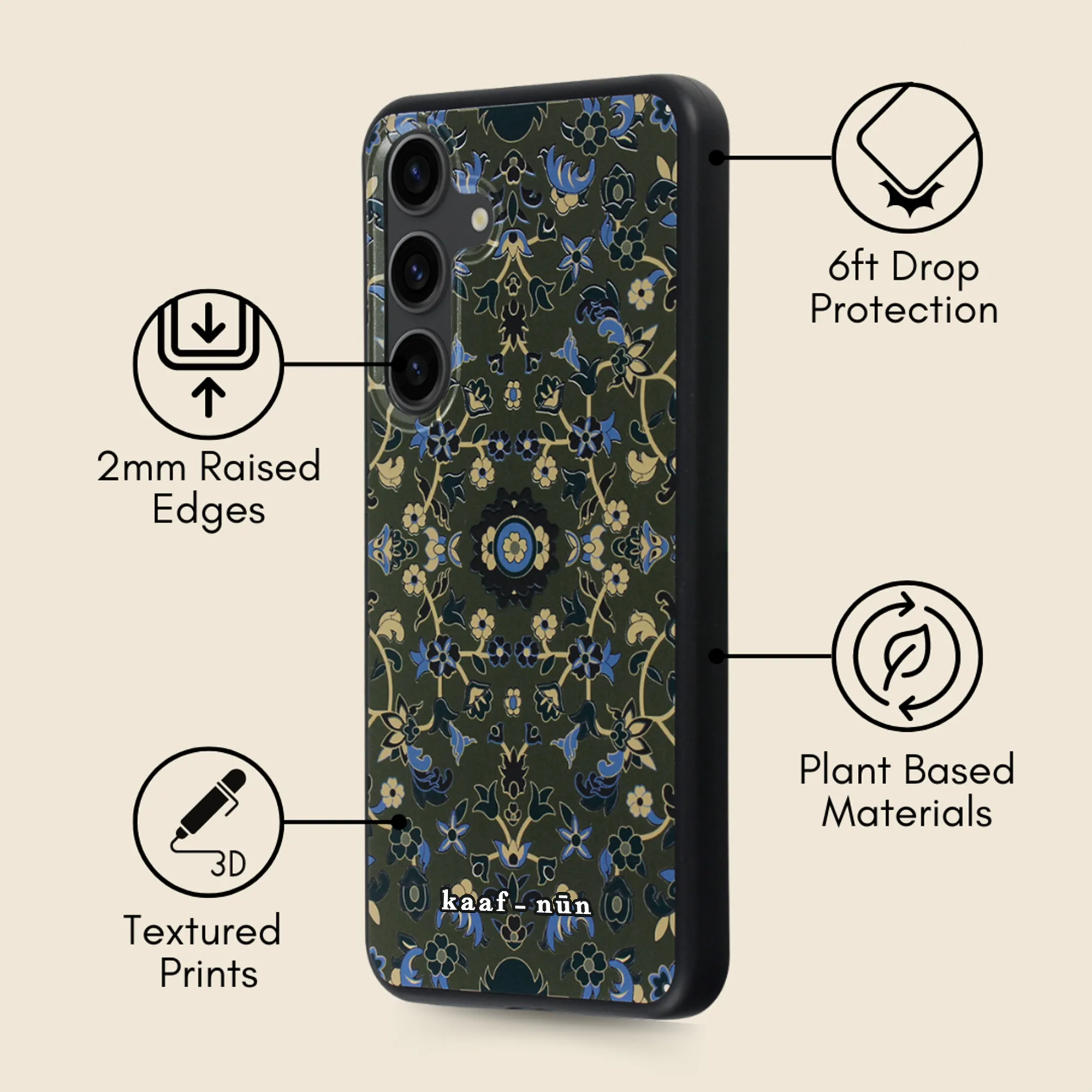 The Beloved Rawdah MagSafe Samsung Phone Case Water shield Strong Grip