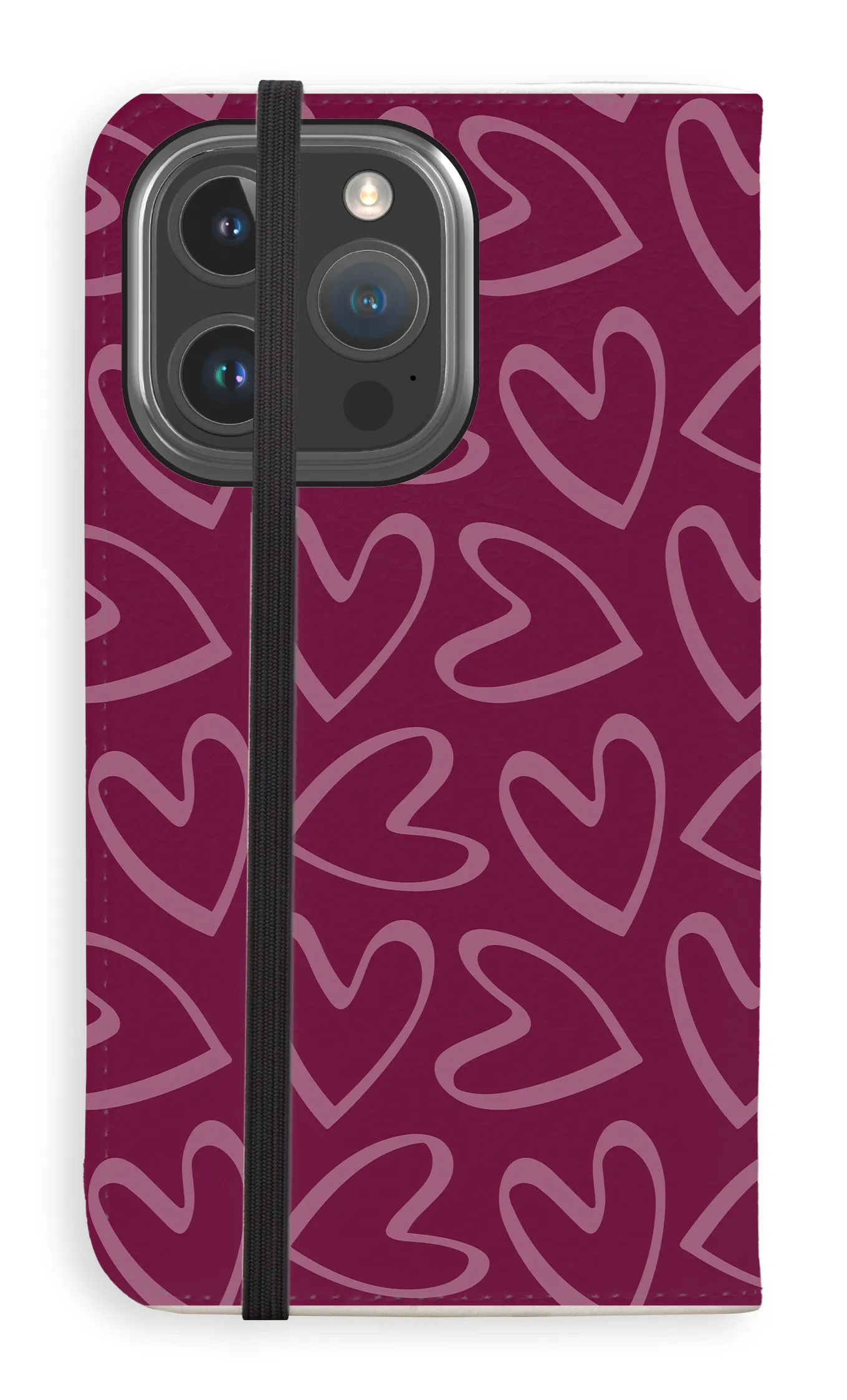 Matte Pattern Layer Heart beat Folio Case