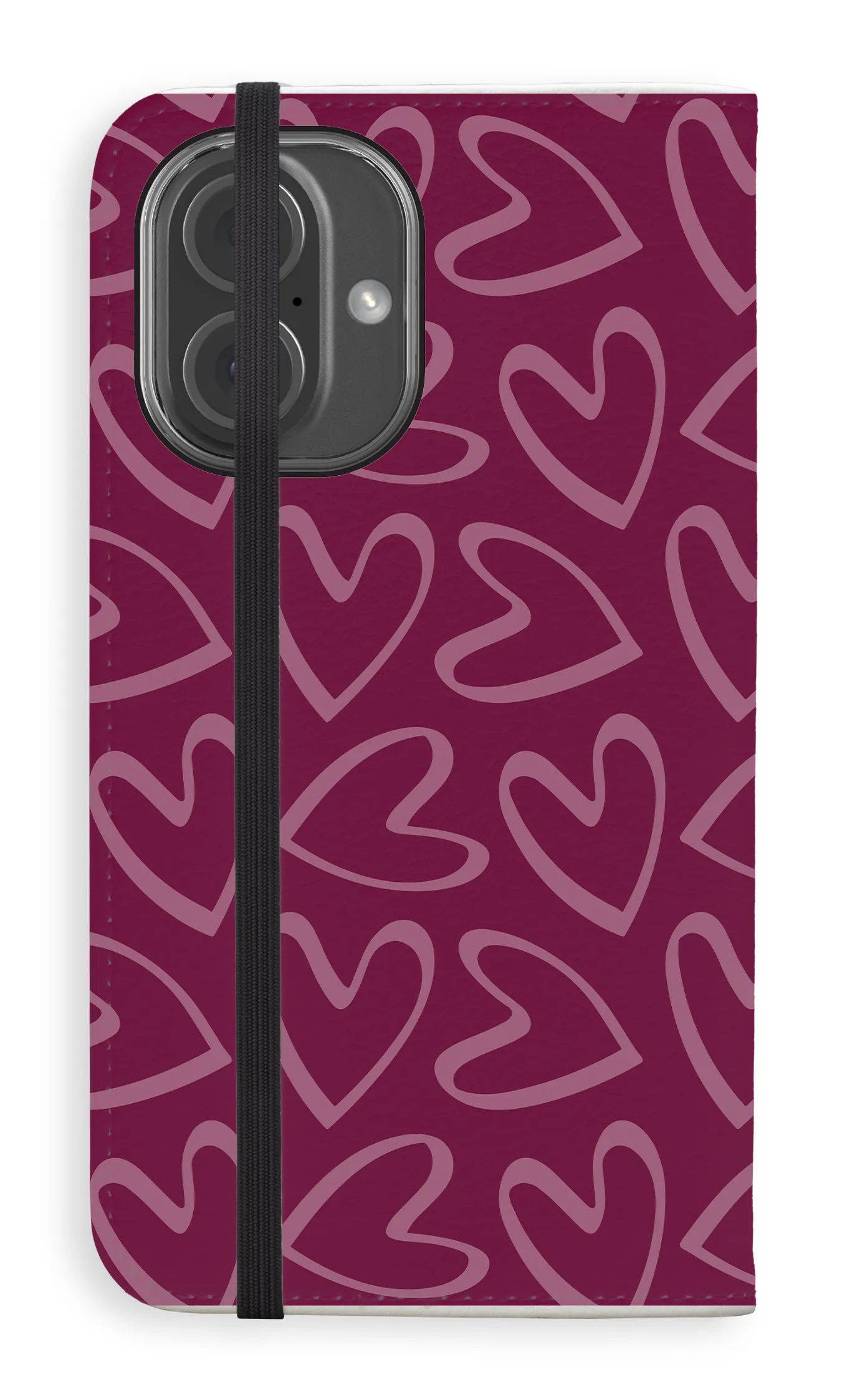 Protective Build Texture Sleek Edge Heart beat Folio Case
