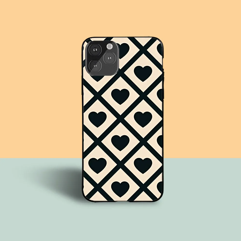 Hearts Printed Protective Case Modern Design Texture
