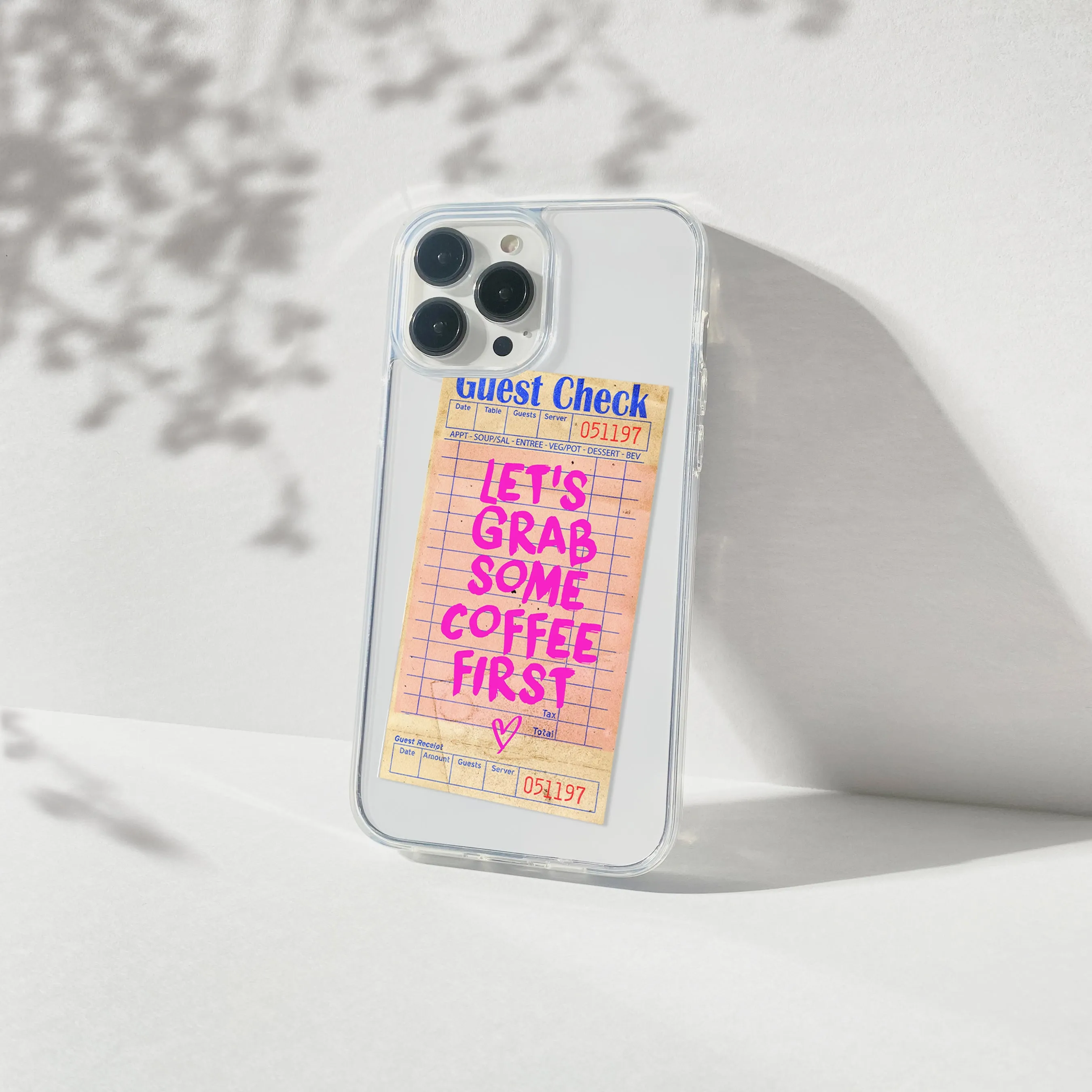 Coffee Guest Check Silicone Clear Case Fashionable Texture