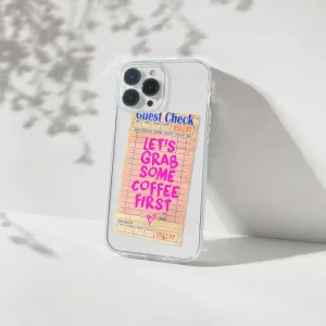 Coffee Guest Check Silicone Clear Case Fashionable Texture